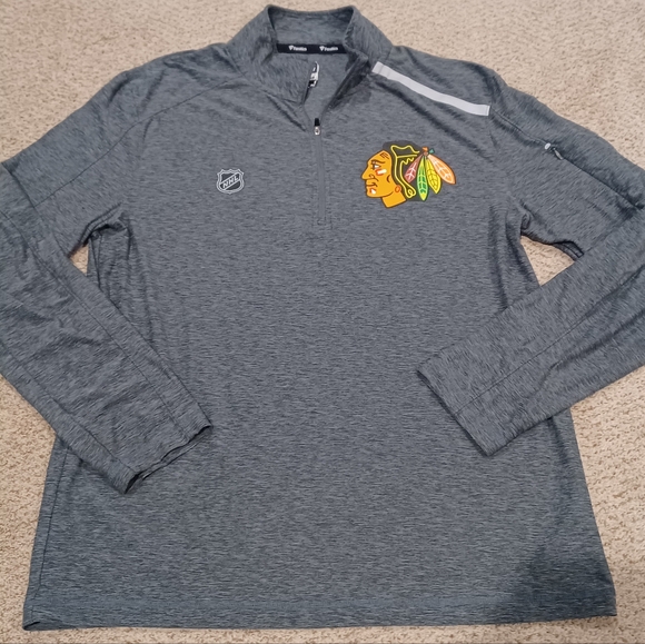 Men's Chicago Blackhawks 1/4 zip lightweight pullover Size L - Picture 2 of 9